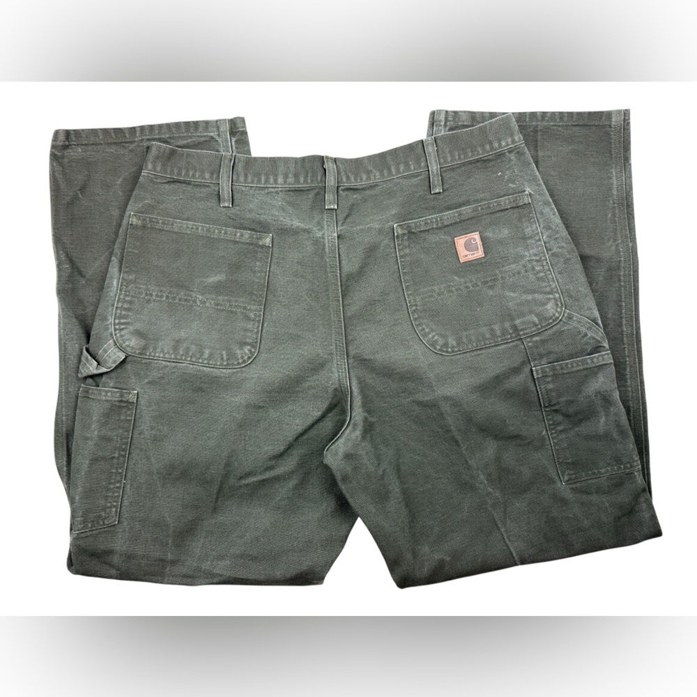 Carhartt B11 MOS Green Men’s Dungaree Fit 38x32 Carpenter Suspender Compatible